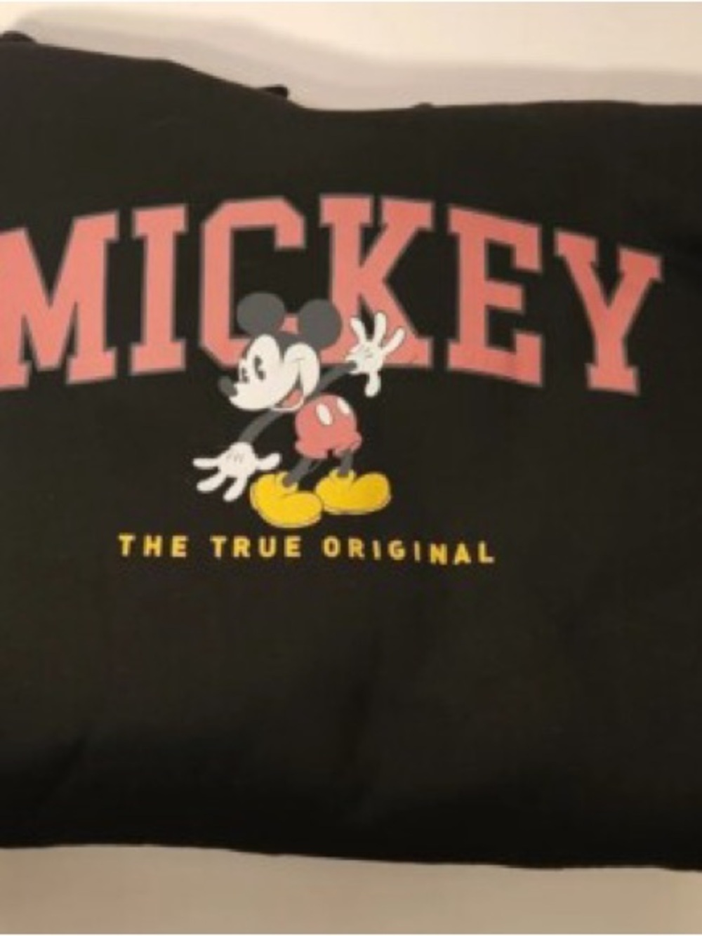 VGUC DISNEY Black Mickey Mouse Hoodie Sweatshirt w/ Front Pockets & Tie Hood - Picture 7 of 7